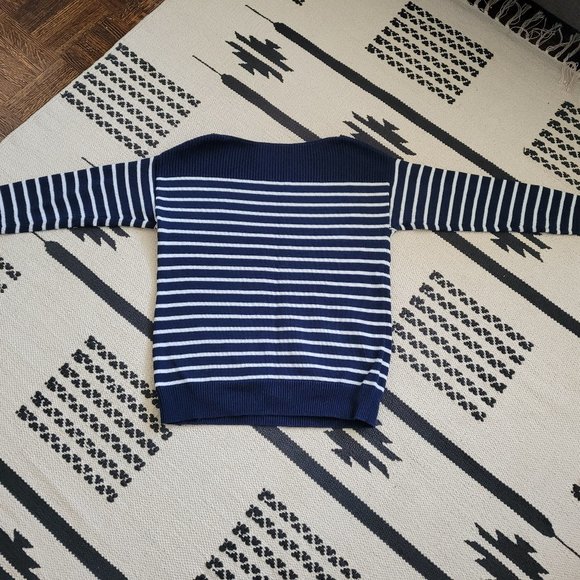 Cotton blend knitted boatneck sweater - Picture 1 of 3